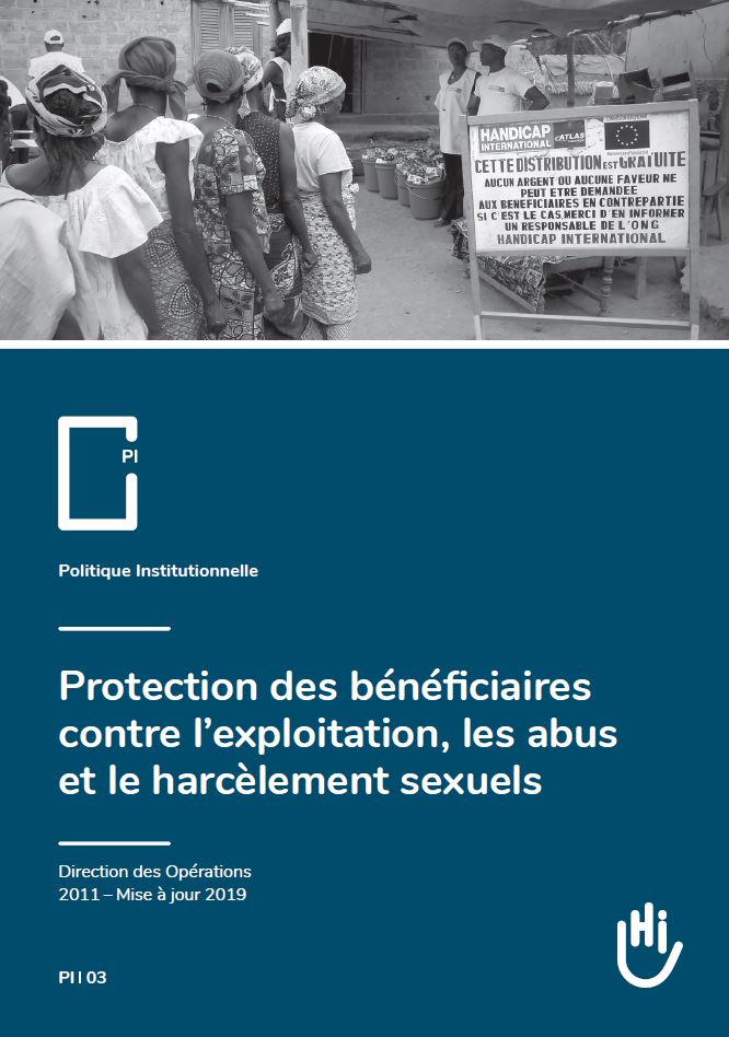 Couverture de la politique institutionnelle de Protection des bénéficiaires contre l’exploitation, les abus et le harcèlement sexuels