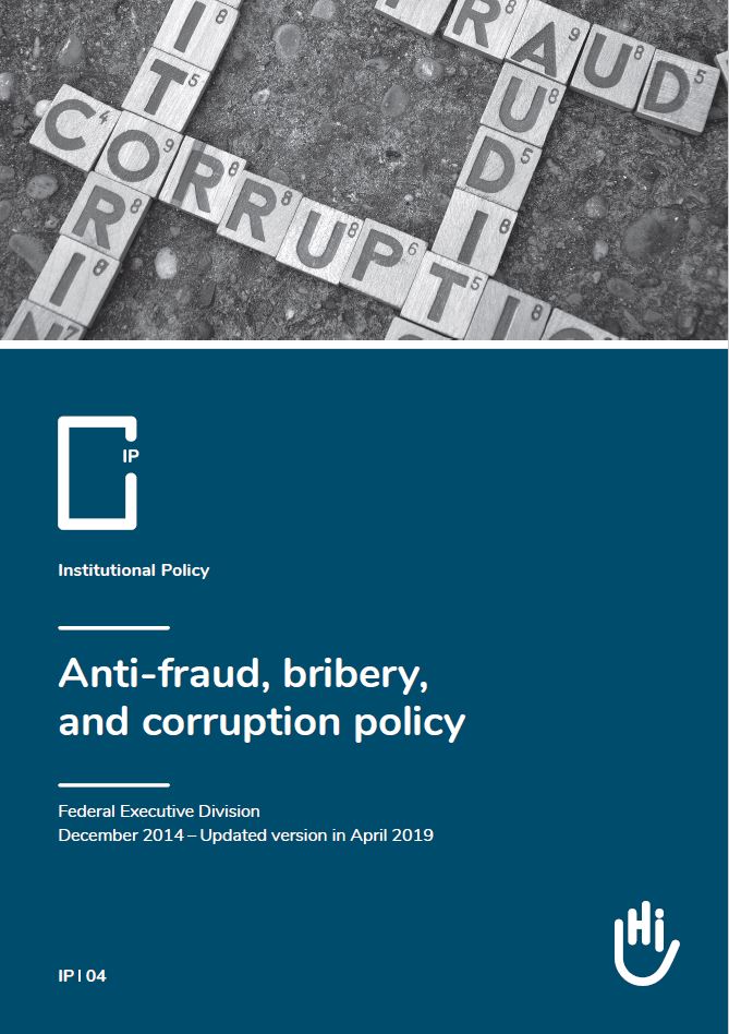 Cover of the Anti-fraud, bribery, and corruption policy