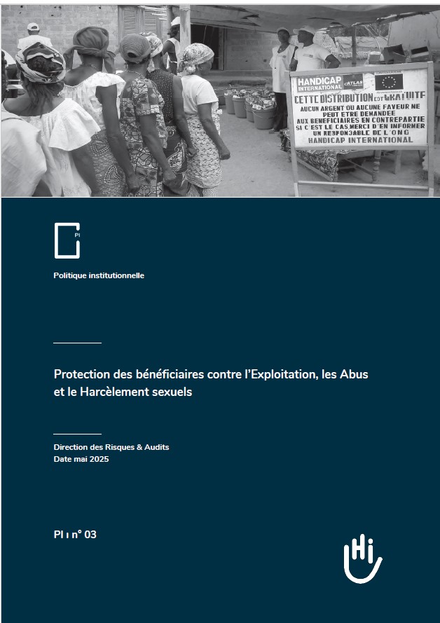 Couverture de la politique institutionnelle de Protection des bénéficiaires contre l’exploitation, les abus et le harcèlement sexuels