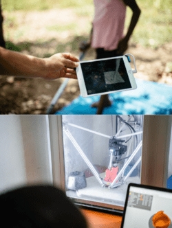 Scanning of a limb to prepare the 3D device © Q. Neely / HI