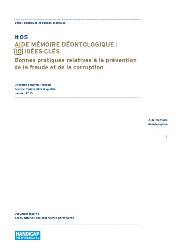 Couverture du document Aide-mémoire déontologique des personnels HI