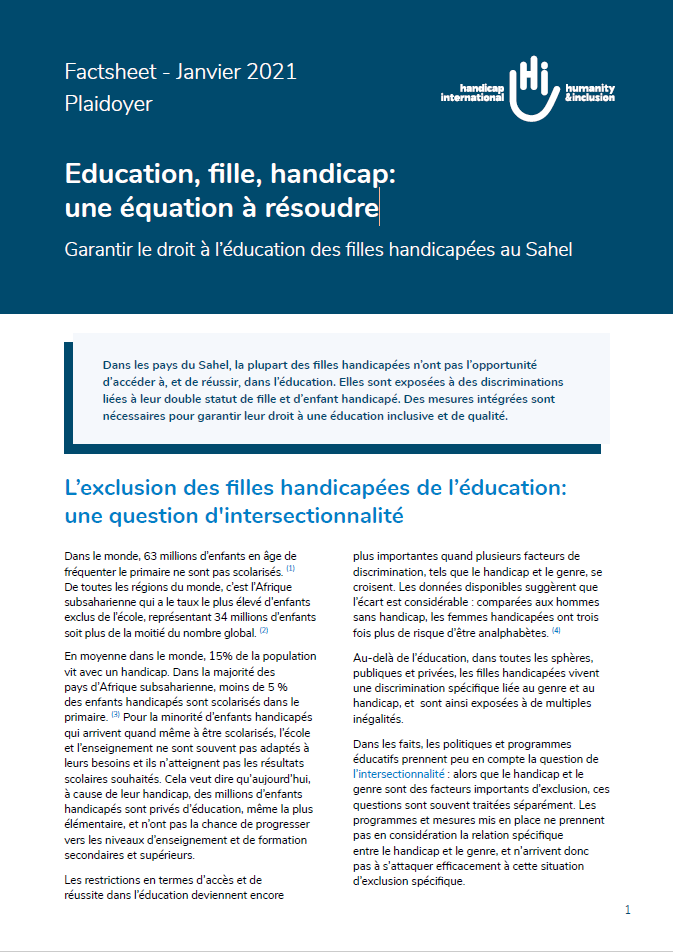 Couverture de la fiche d'information