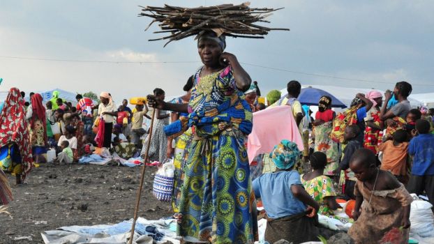 Photo d’archive - Personnes déplacées dans le camp de Mugunga 3 près de Goma en RDC, en 2013.; }}