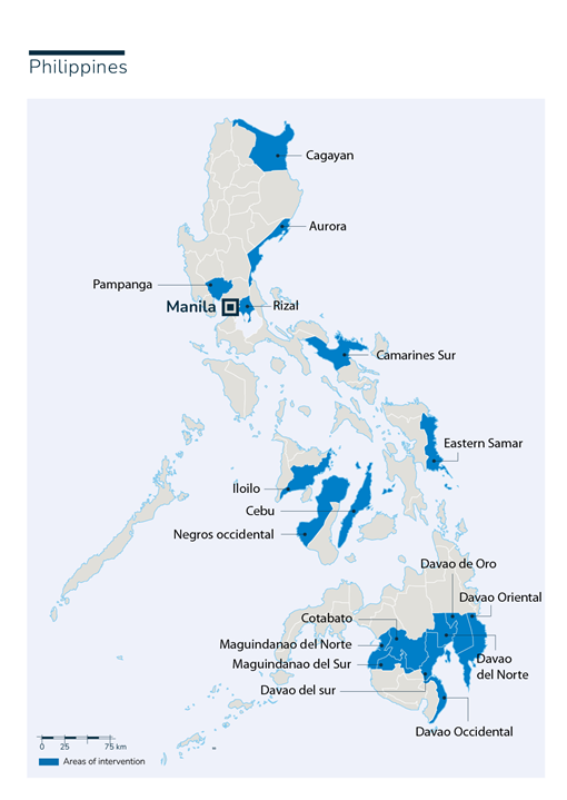 Map of Humanity & Inclusion's interventions in Philippines