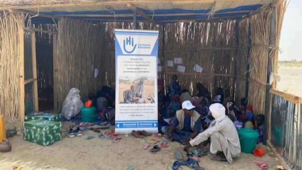 HI’s Child-friendly area for drawing, playing and activities at the Ngourtou Koumboua primary school. Lake Province, Chad. © HI; }}