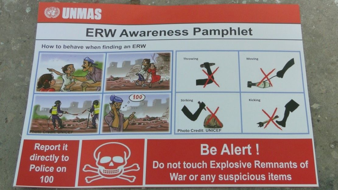Sensibiliser la population au danger des bombes non explosées