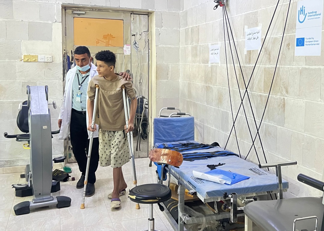 Akram ready for a rehabilitation session; }}