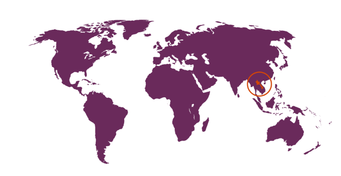 World map with a focus on Loas.